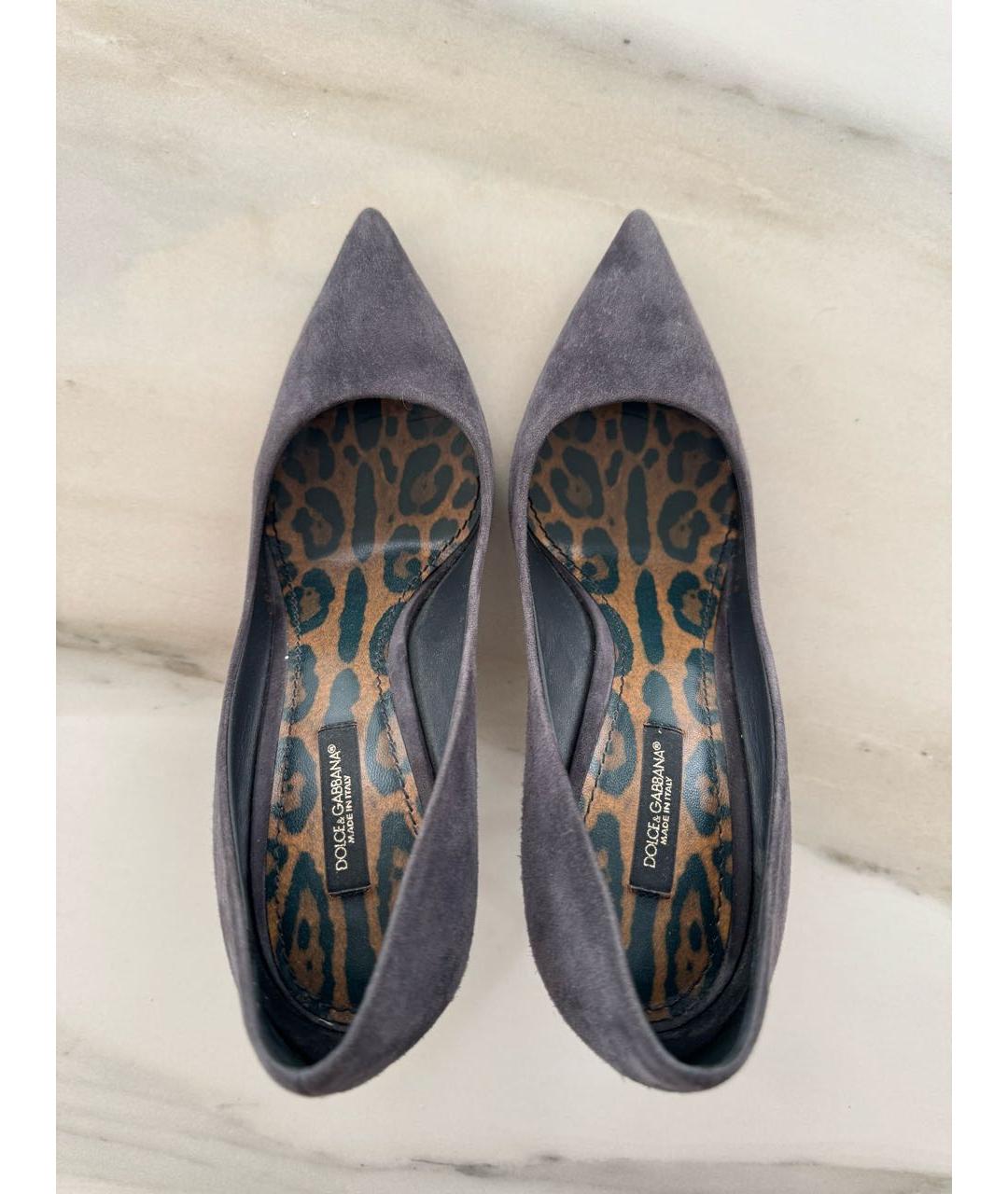 DOLCE&GABBANA Антрацитовые замшевые туфли, фото 3