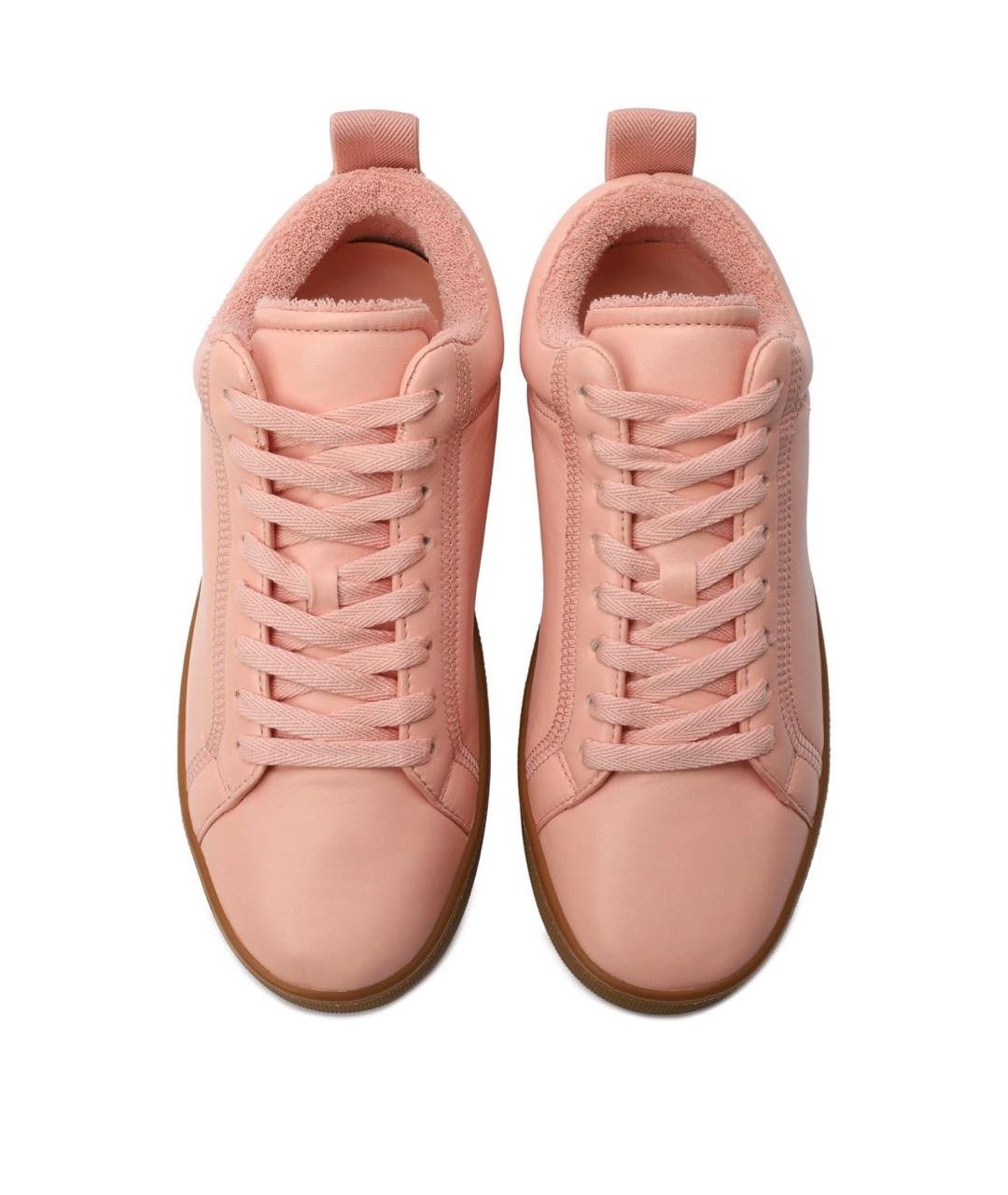 BOTTEGA VENETA Коралловые кожаные кеды, фото 2