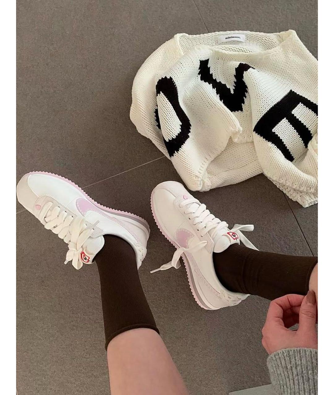 NIKE Розовые кожаные кроссовки, фото 5
