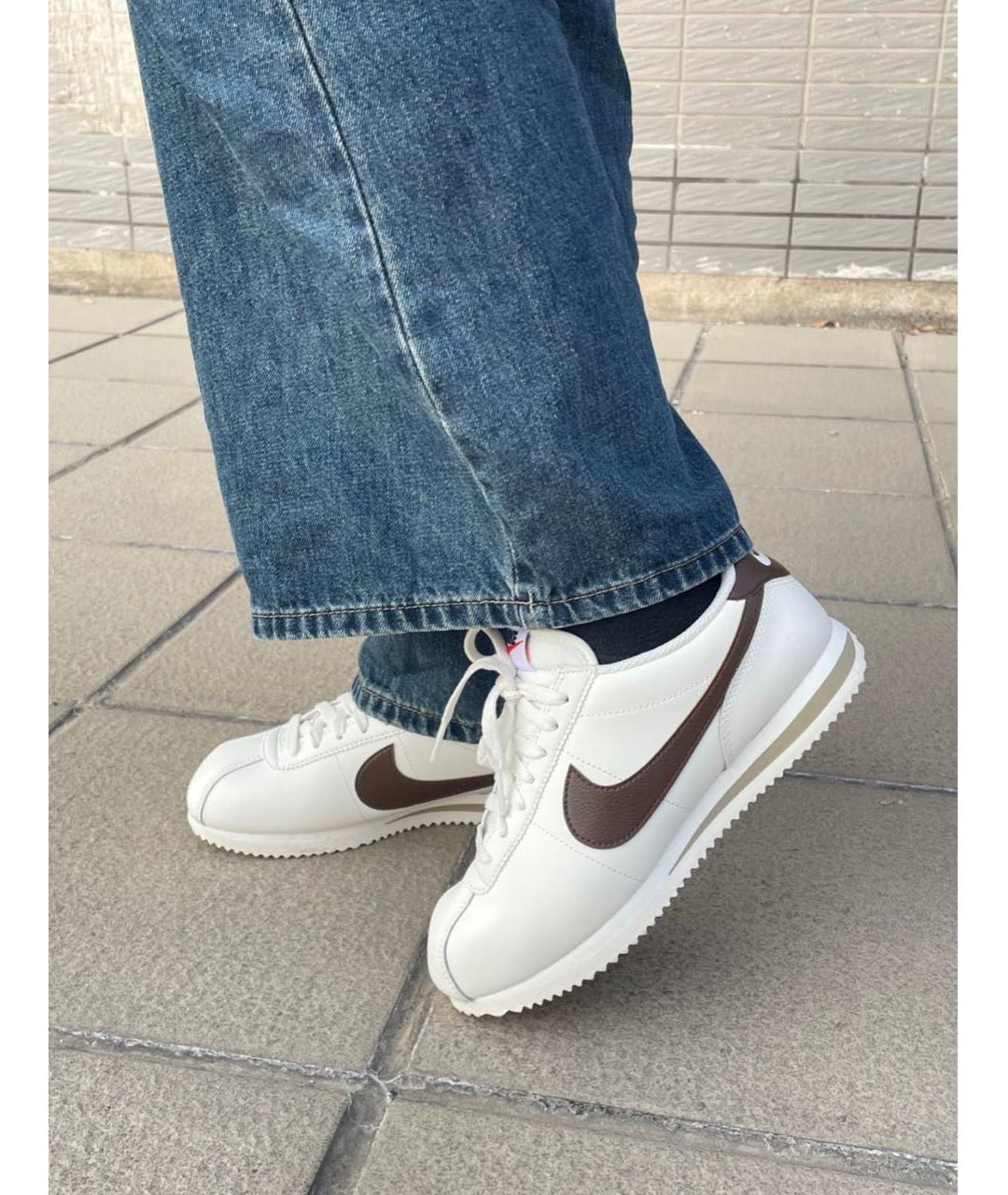 NIKE Коричневые кожаные кроссовки, фото 5