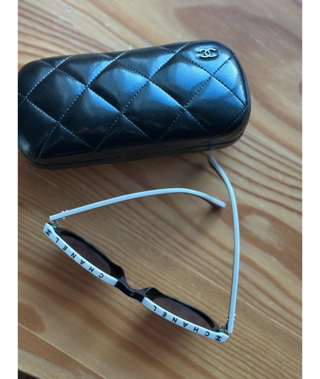 CHANEL Черные пластиковые солнцезащитные очки, фото 3