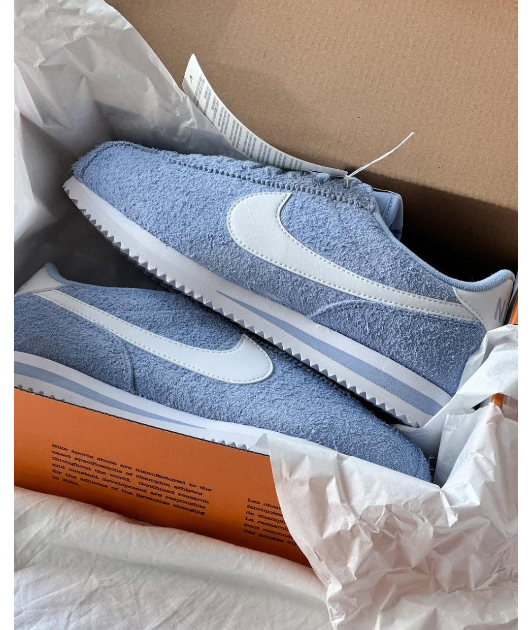 NIKE Голубые замшевые кроссовки, фото 5