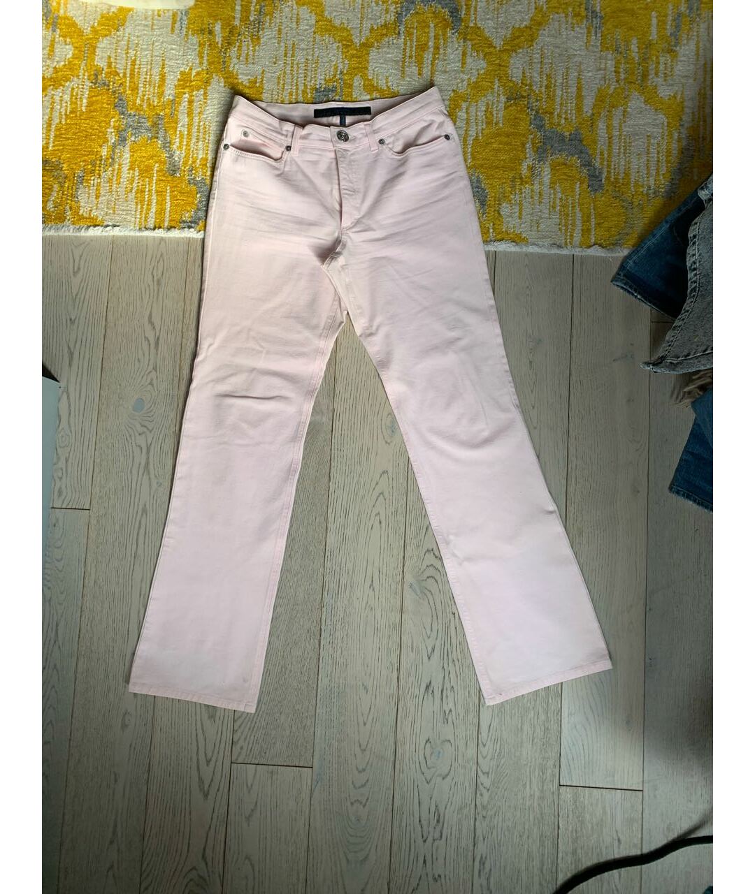 ESCADA Розовые хлопко-эластановые прямые джинсы, фото 8