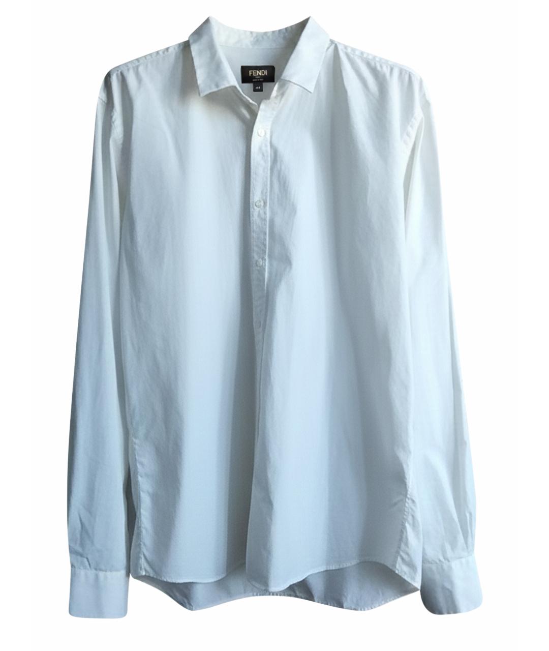 FENDI Белая хлопковая классическая рубашка, фото 1