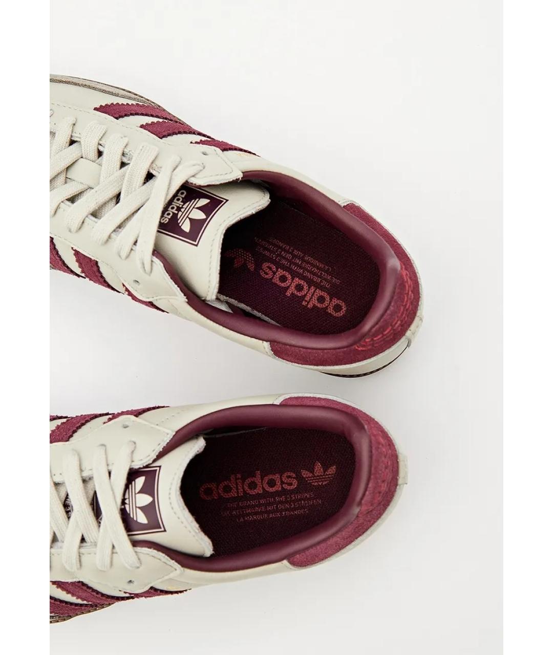 ADIDAS Бордовые кожаные кроссовки, фото 4