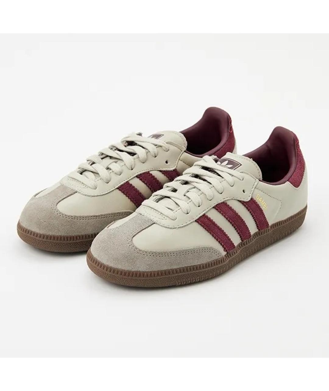 ADIDAS Бордовые кожаные кроссовки, фото 3