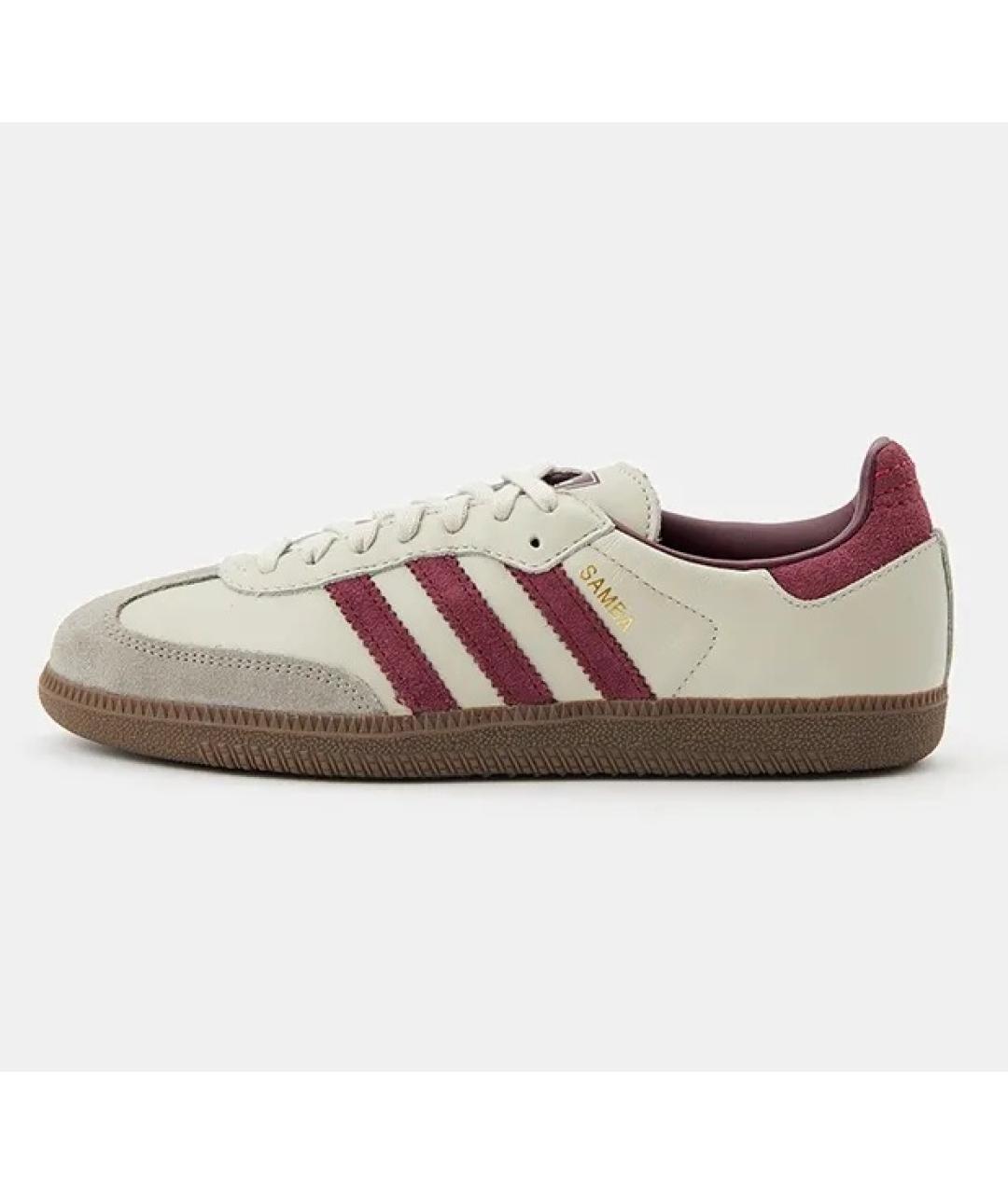 ADIDAS Бордовые кожаные кроссовки, фото 2