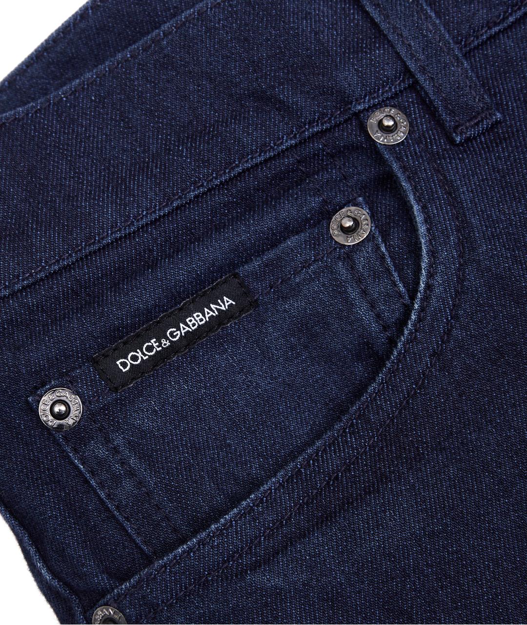 DOLCE&GABBANA Темно-синие хлопковые джинсы скинни, фото 4