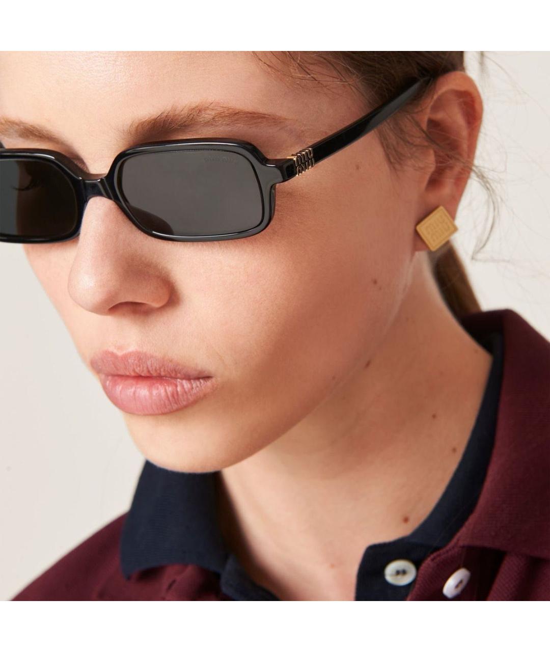 MIU MIU Черные пластиковые солнцезащитные очки, фото 2