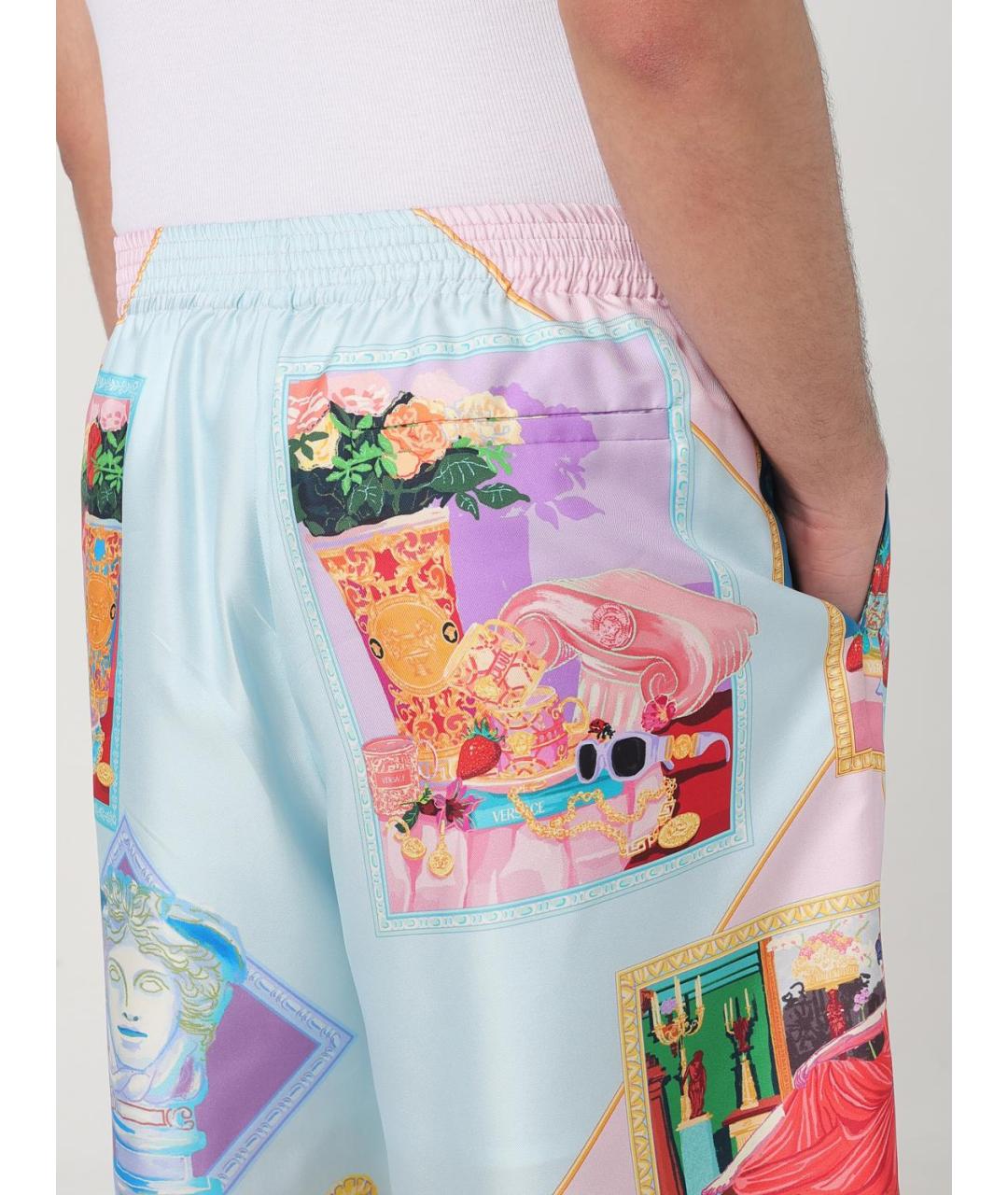 VERSACE Мульти шелковые шорты, фото 6