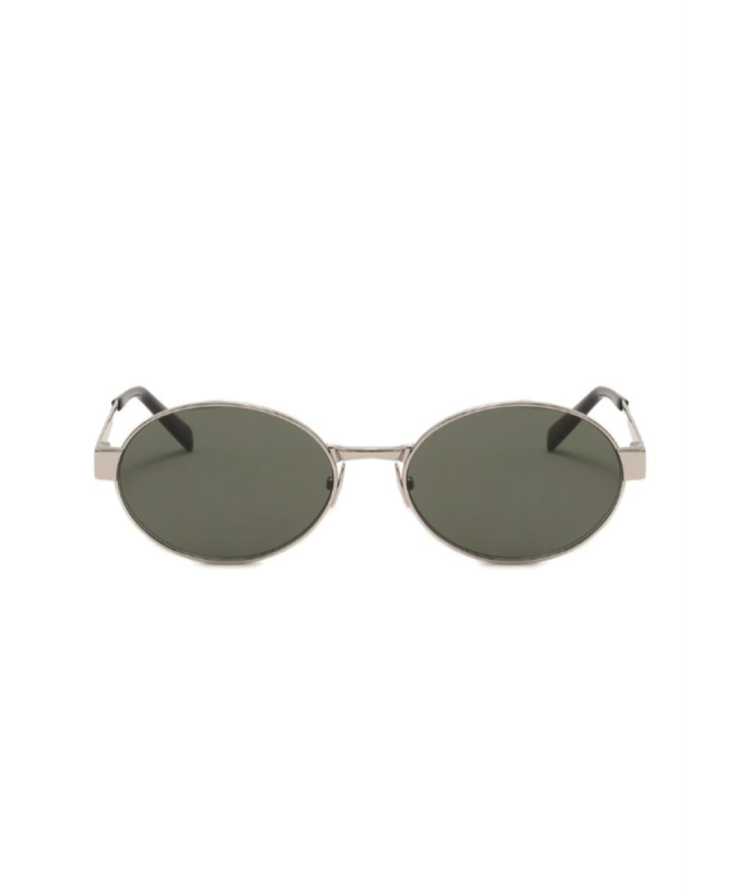 SAINT LAURENT Серебряные металлические солнцезащитные очки, фото 1