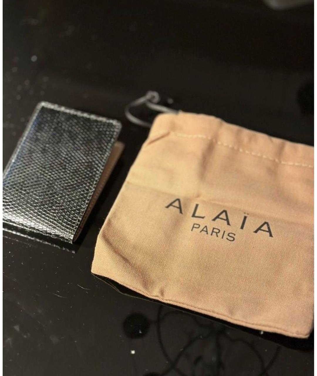 ALAIA Черная кожаная визитница, фото 4