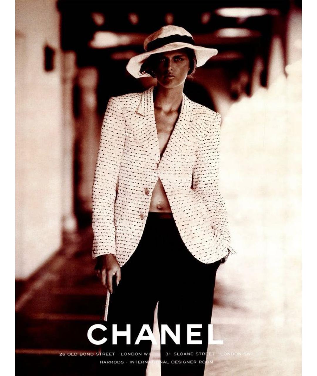 CHANEL Белый твидовый жакет/пиджак, фото 6