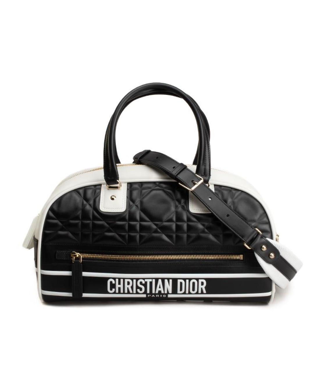 CHRISTIAN DIOR Черная кожаная сумка с короткими ручками, фото 1