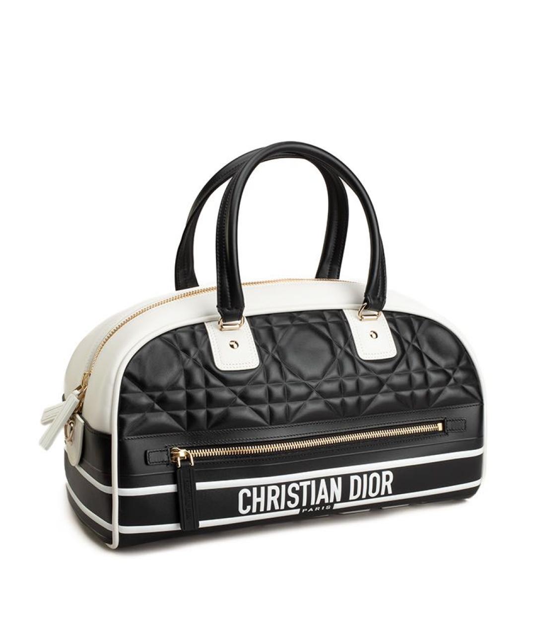 CHRISTIAN DIOR Черная кожаная сумка с короткими ручками, фото 2