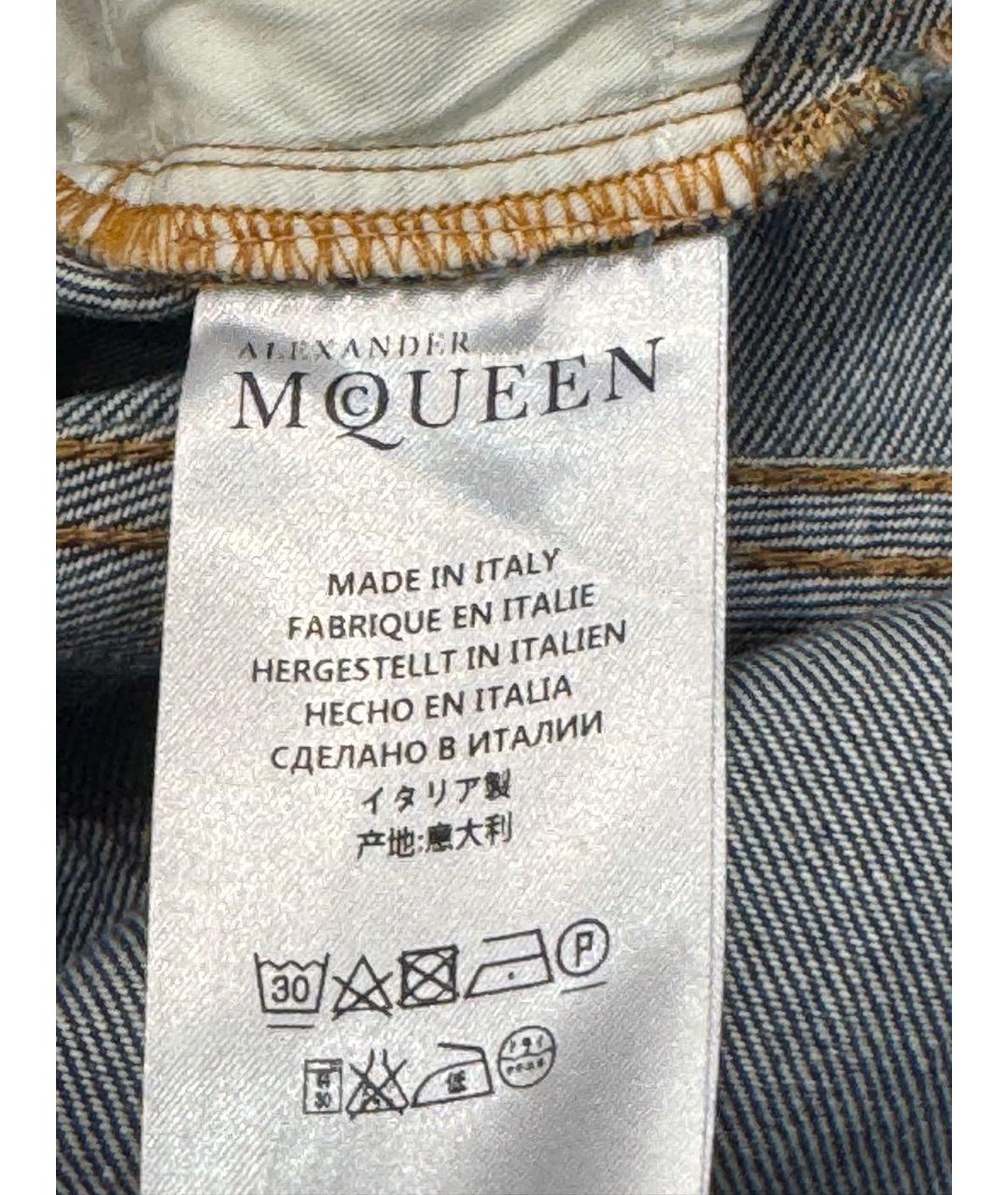 ALEXANDER MCQUEEN Темно-синие хлопковые джинсы клеш, фото 6