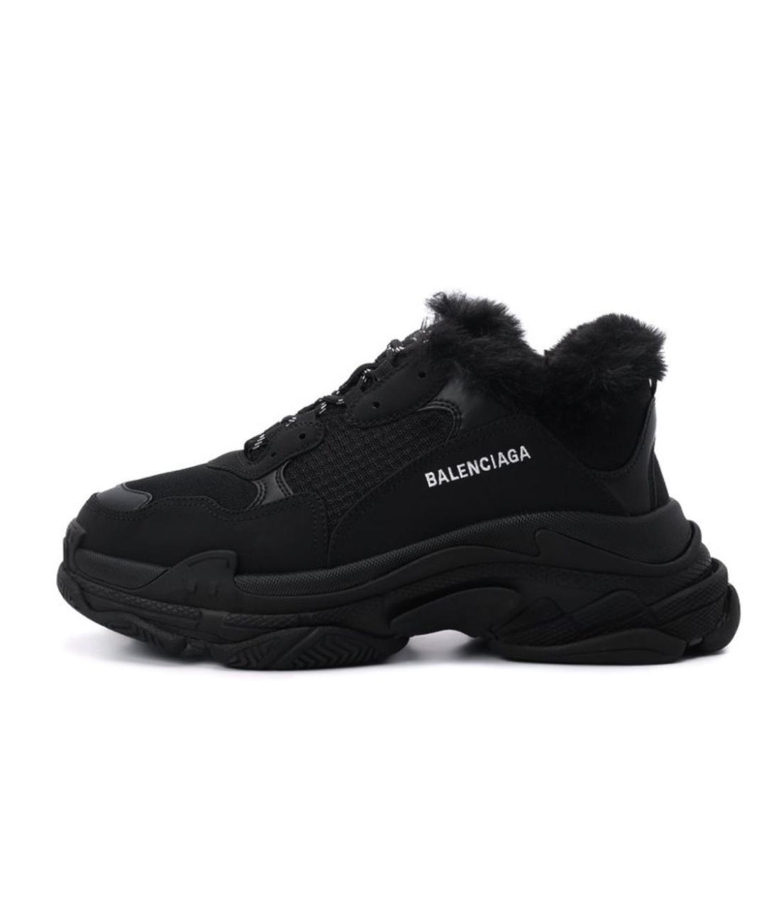 BALENCIAGA Черные низкие кроссовки / кеды, фото 4