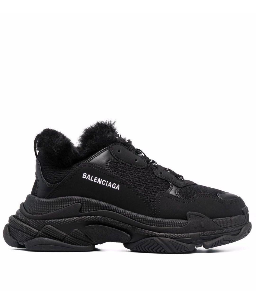 BALENCIAGA Черные низкие кроссовки / кеды, фото 1