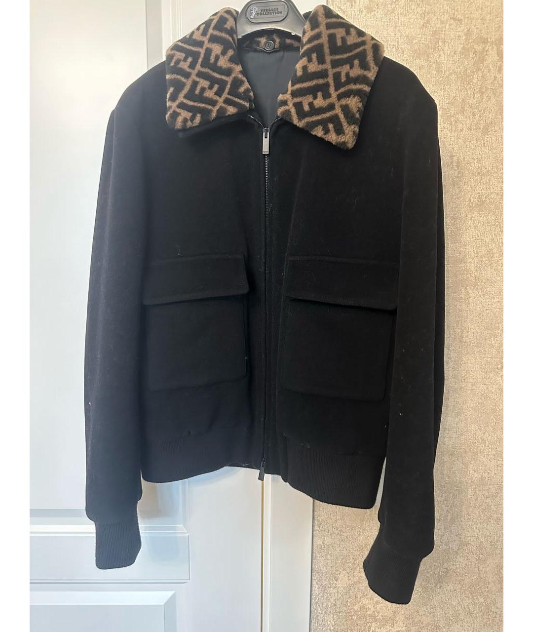 FENDI Черная шерстяная куртка, фото 8