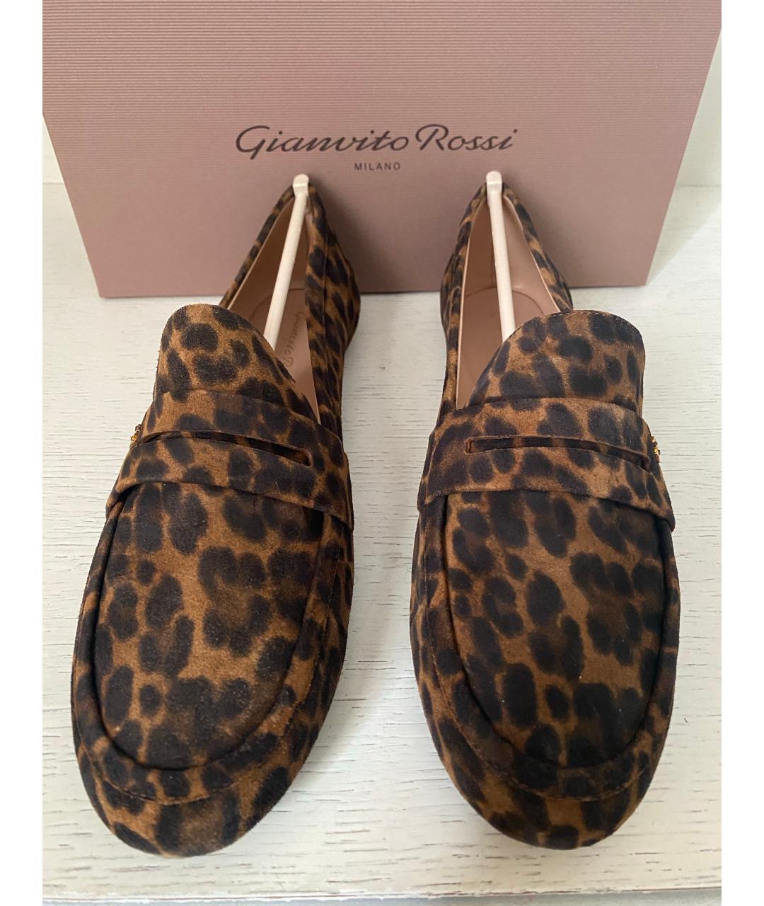 GIANVITO ROSSI Коричневые кожаные лоферы, фото 3
