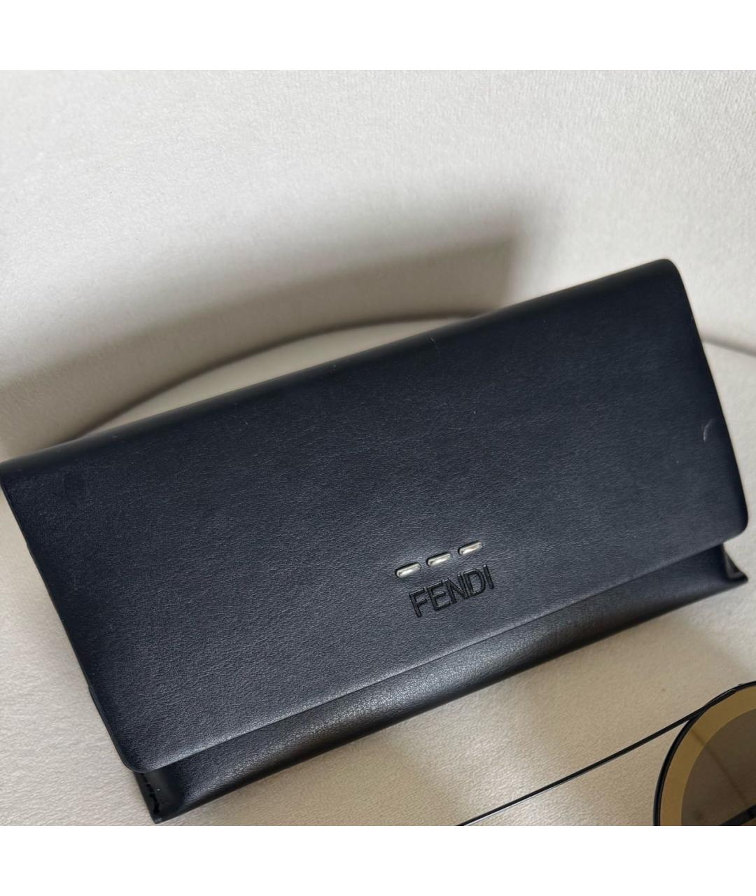 FENDI Коричневые пластиковые солнцезащитные очки, фото 2