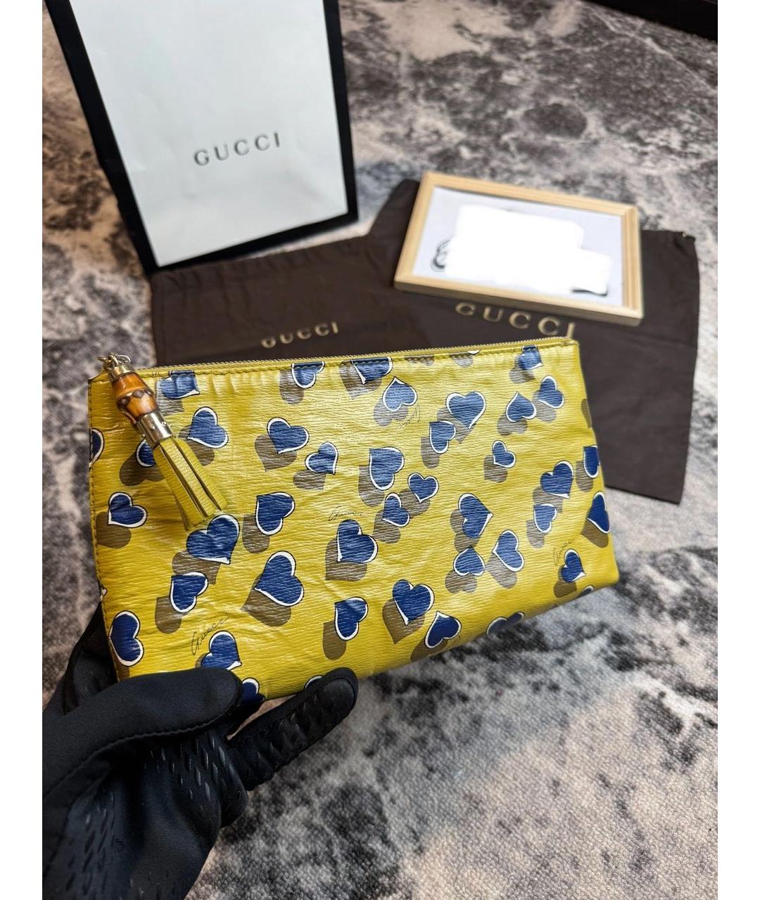 GUCCI Желтая косметичка, фото 2