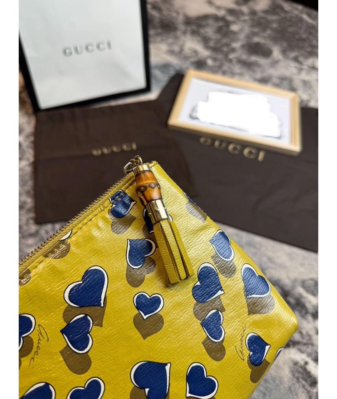 GUCCI Желтая косметичка, фото 3