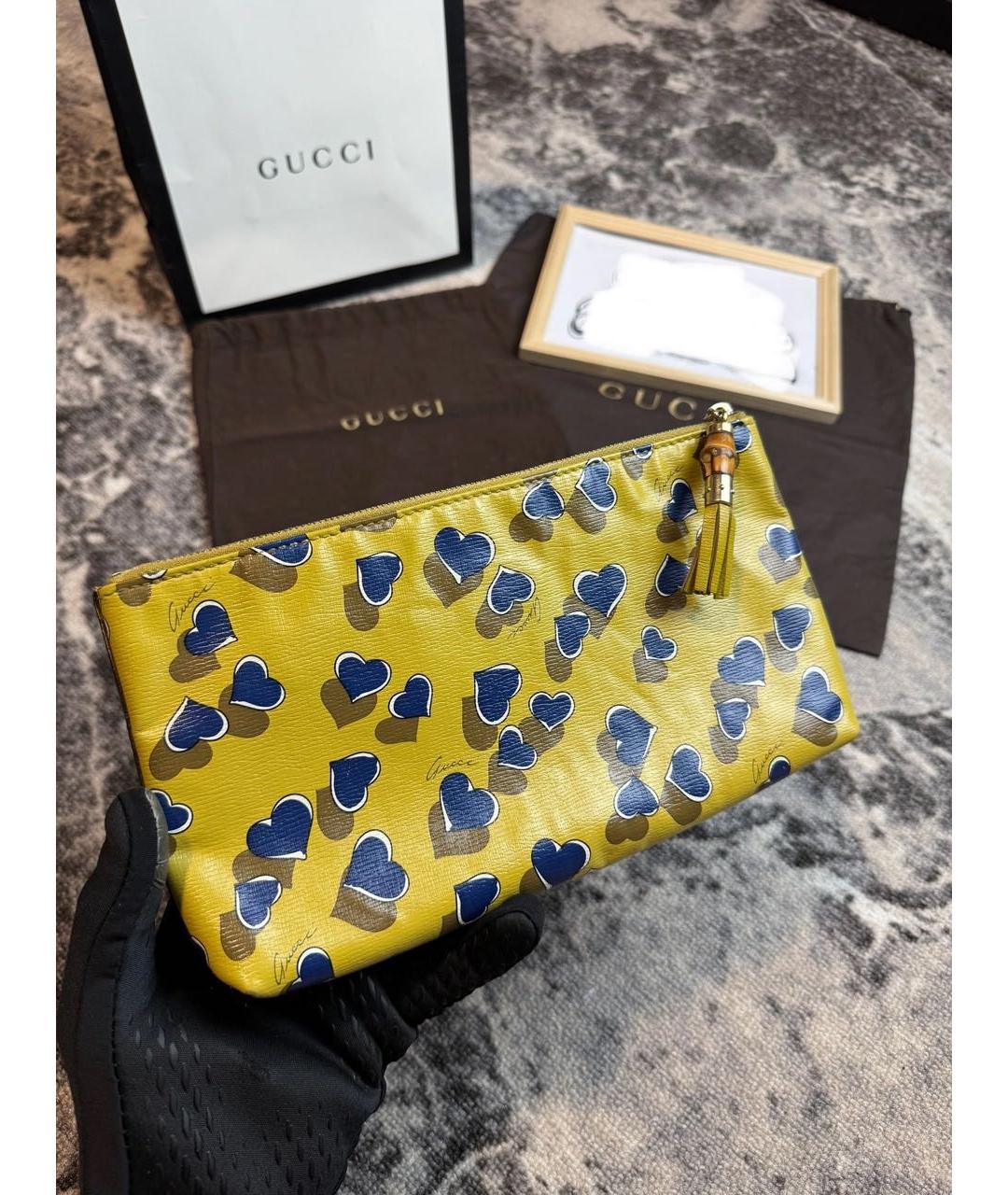 GUCCI Желтая косметичка, фото 6