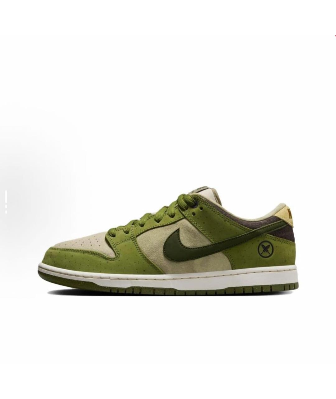 NIKE Зеленые замшевые низкие кроссовки / кеды, фото 4