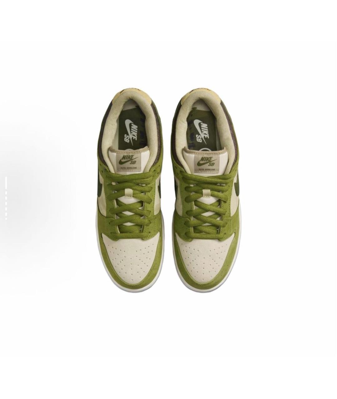 NIKE Зеленые замшевые низкие кроссовки / кеды, фото 2