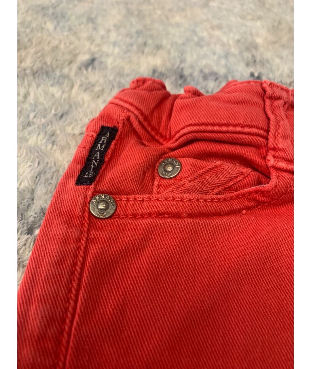 ARMANI JEANS Красные хлопковые брюки и шорты, фото 3