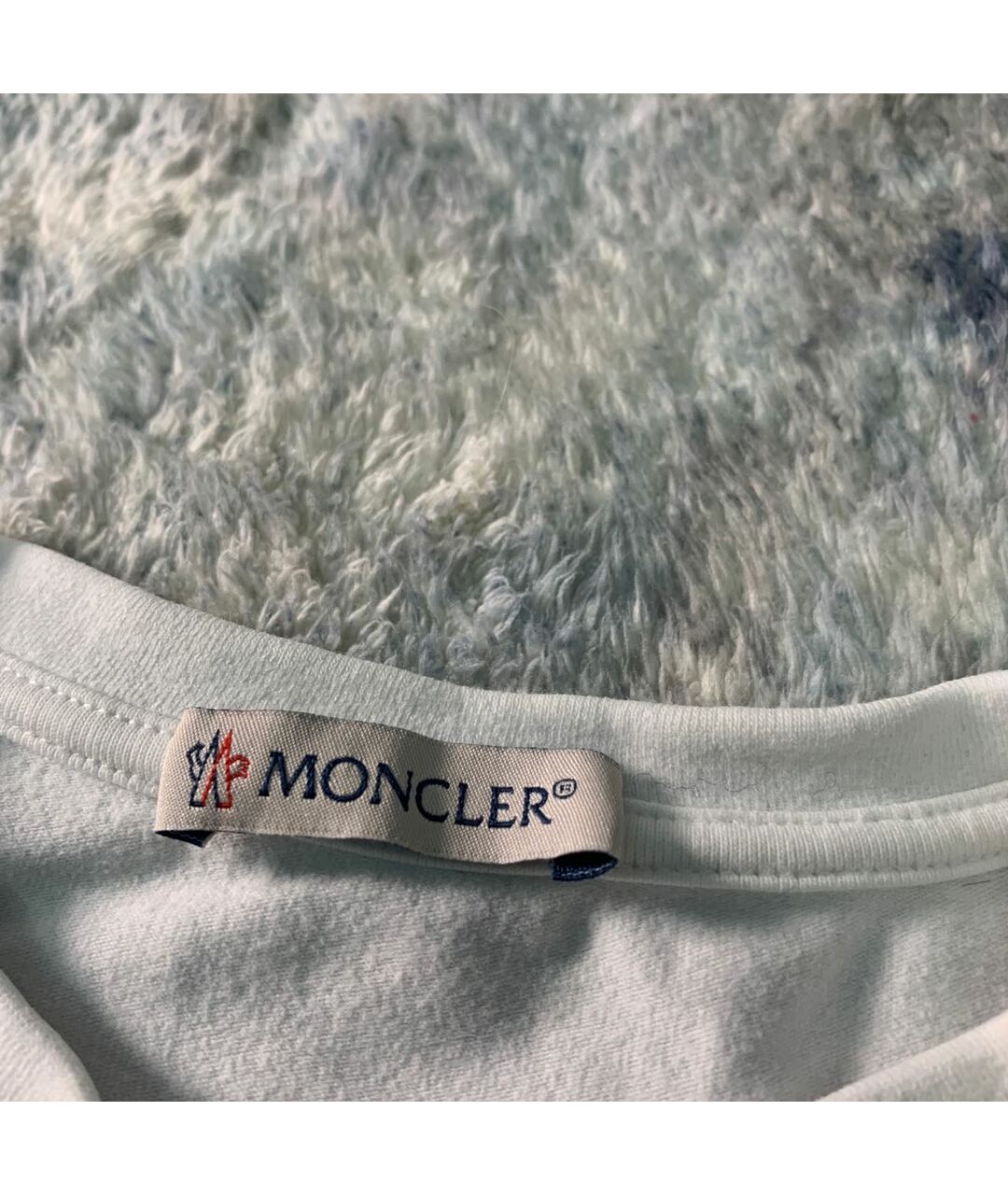 MONCLER Белая хлопковая детская футболка, фото 3