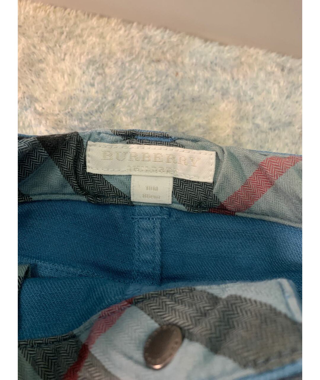 BURBERRY Голубые хлопковые брюки и шорты, фото 5
