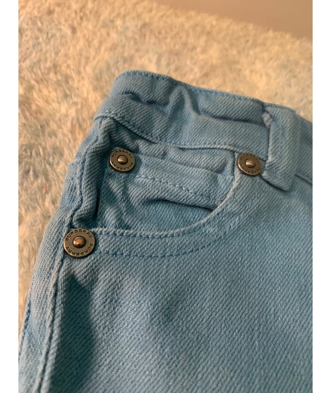 BURBERRY Голубые хлопковые брюки и шорты, фото 2