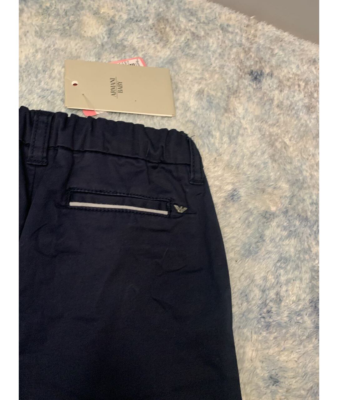 ARMANI JUNIOR Темно-синие хлопковые брюки и шорты, фото 6