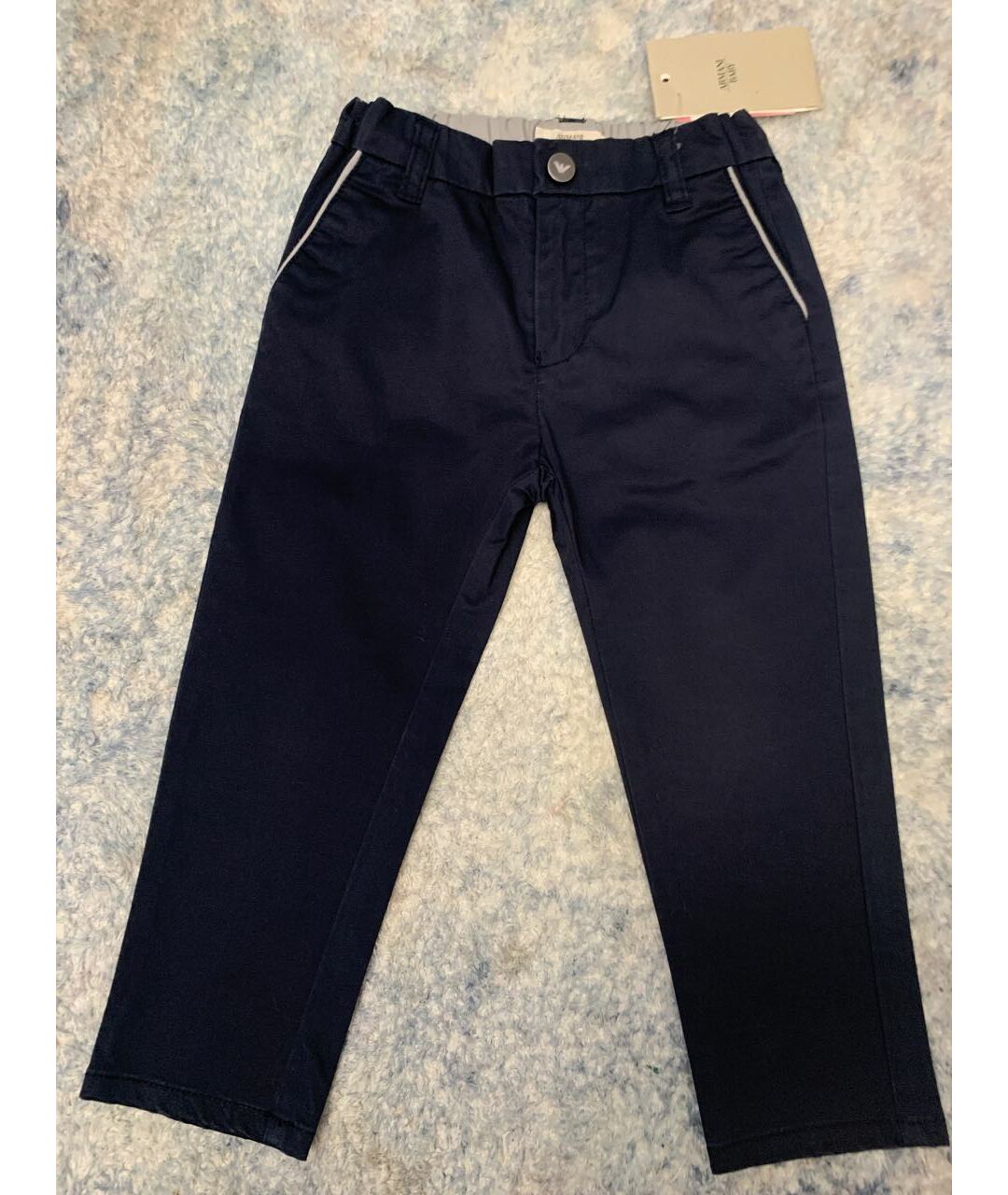 ARMANI JUNIOR Темно-синие хлопковые брюки и шорты, фото 8