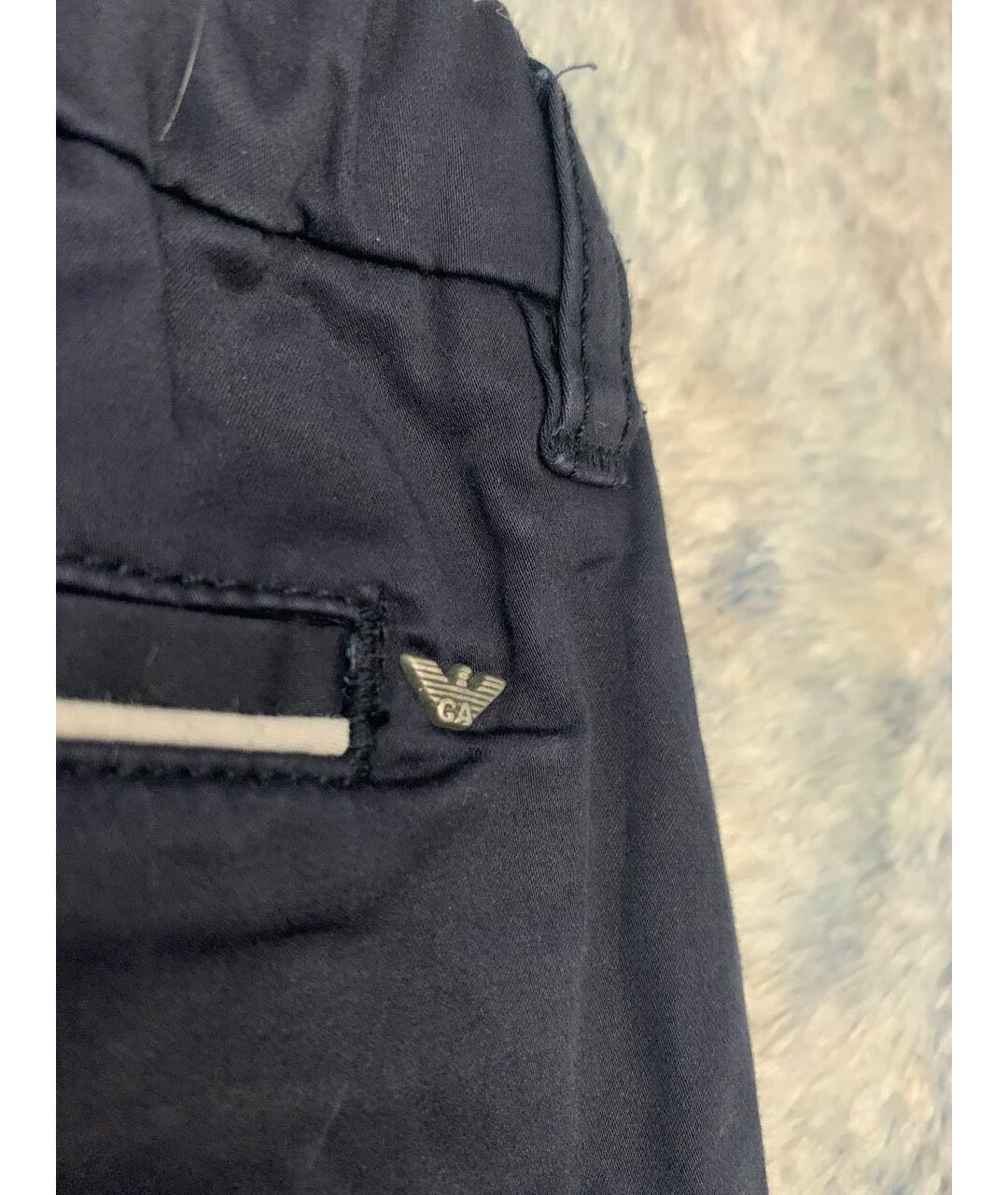 ARMANI JUNIOR Темно-синие хлопковые брюки и шорты, фото 7