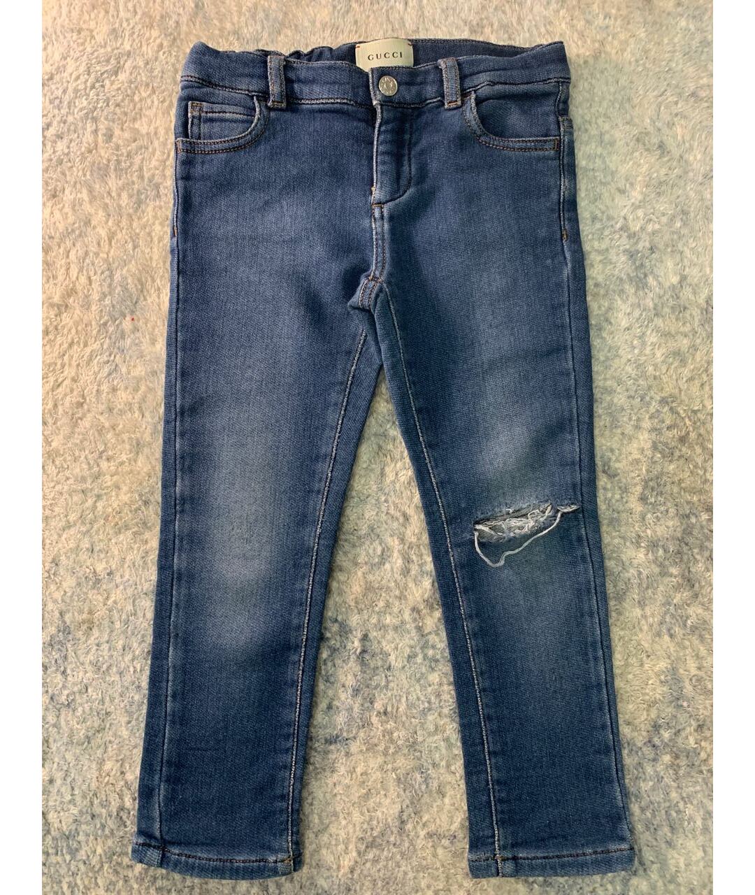 GUCCI Темно-синие хлопковые джинсы, фото 6