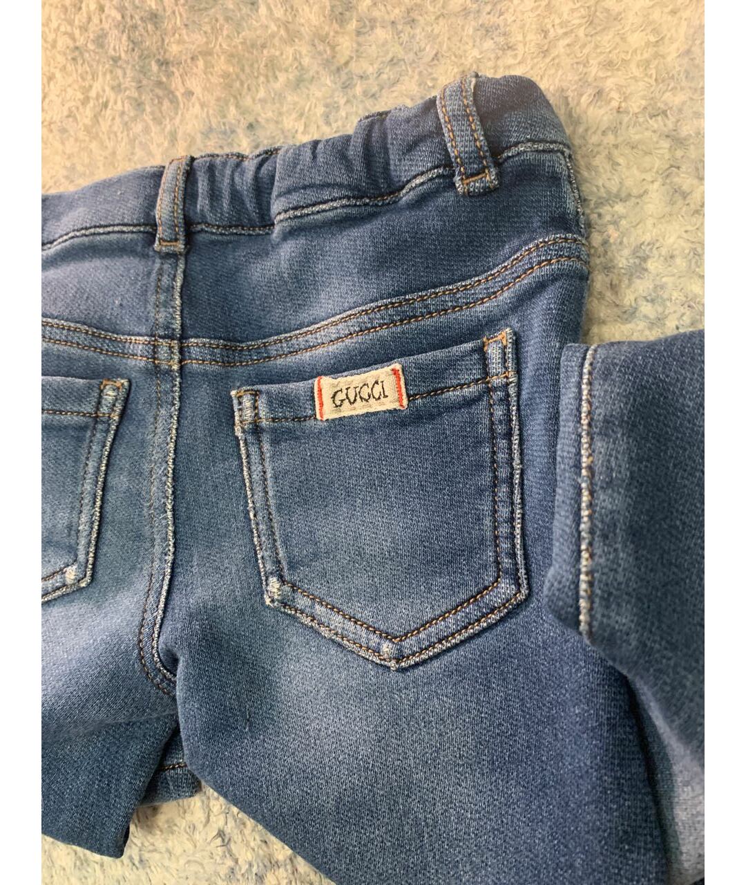 GUCCI Темно-синие хлопковые джинсы, фото 5