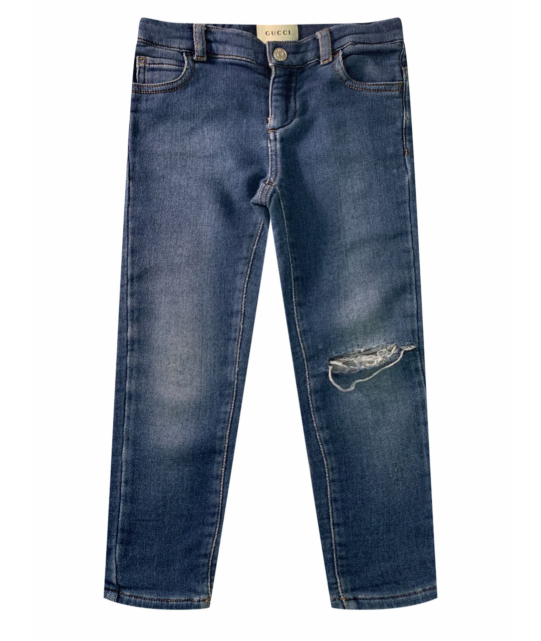 GUCCI Темно-синие хлопковые джинсы, фото 1