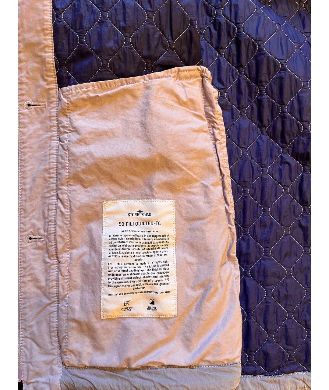 STONE ISLAND Голубая хлопковая куртка, фото 4