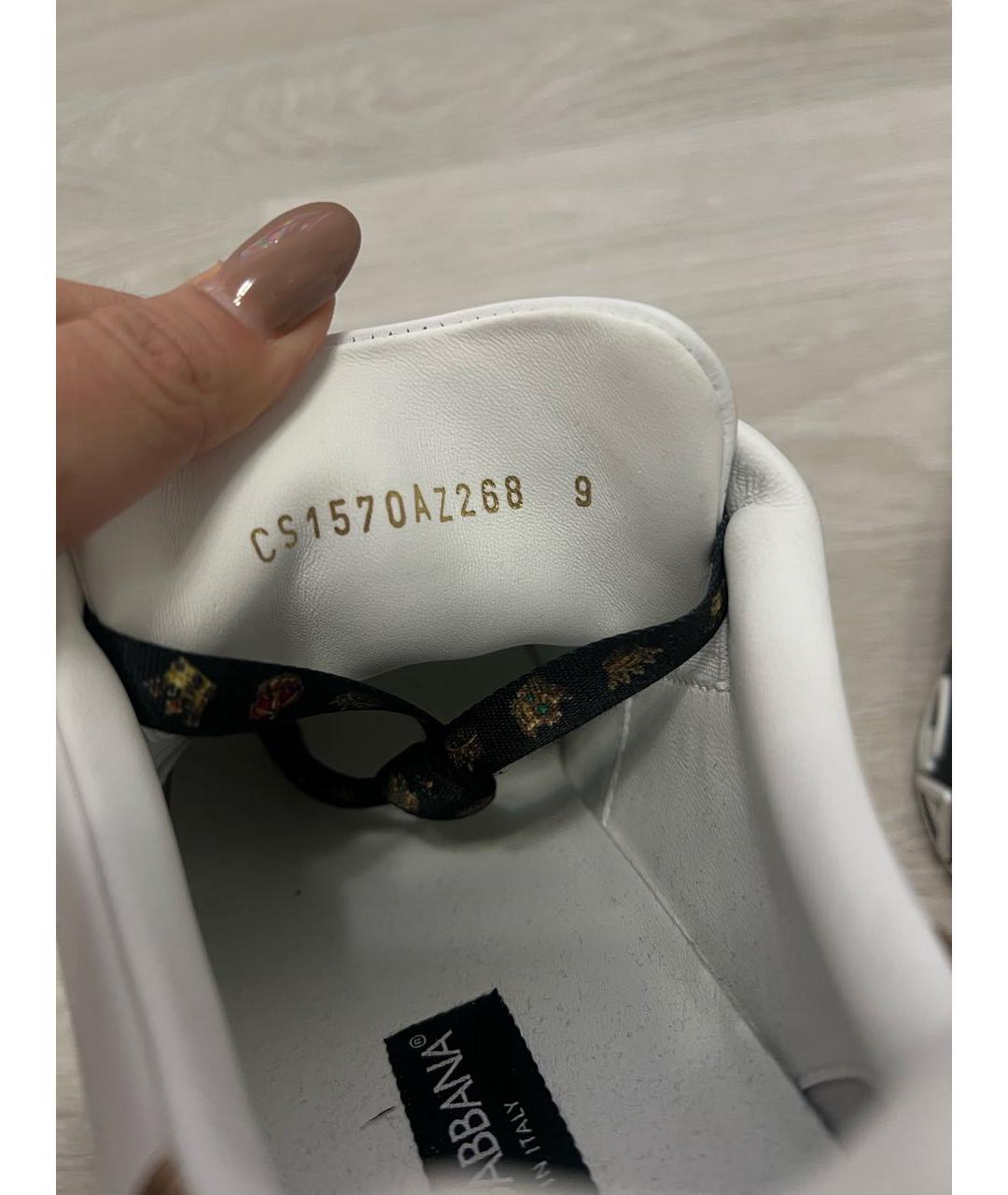 DOLCE&GABBANA Белые кожаные кеды, фото 6