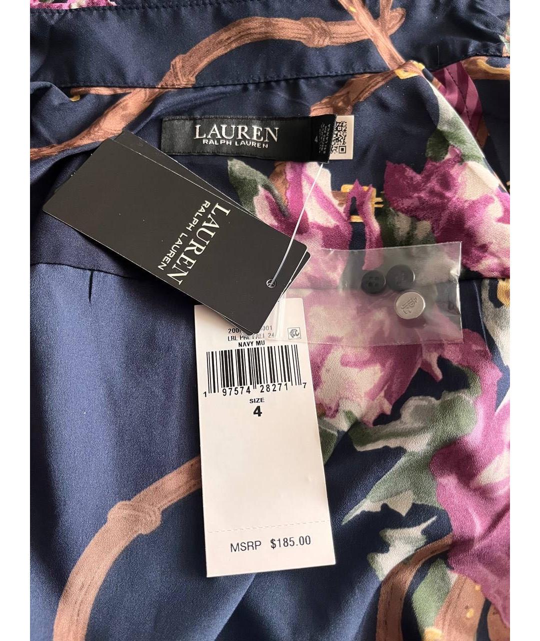 RALPH LAUREN COLLECTION Темно-синее полиэстеровое повседневное платье, фото 4