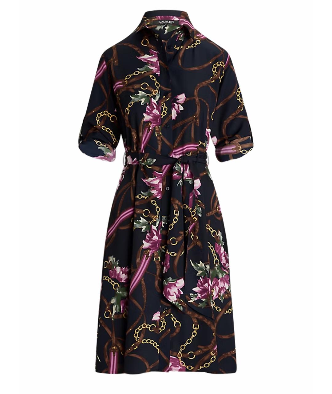 RALPH LAUREN COLLECTION Темно-синее полиэстеровое повседневное платье, фото 1