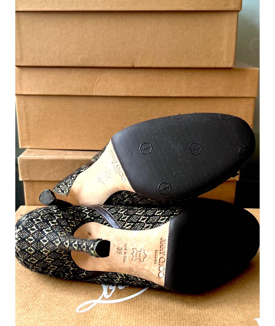 JIMMY CHOO Коричневые текстильные туфли, фото 7