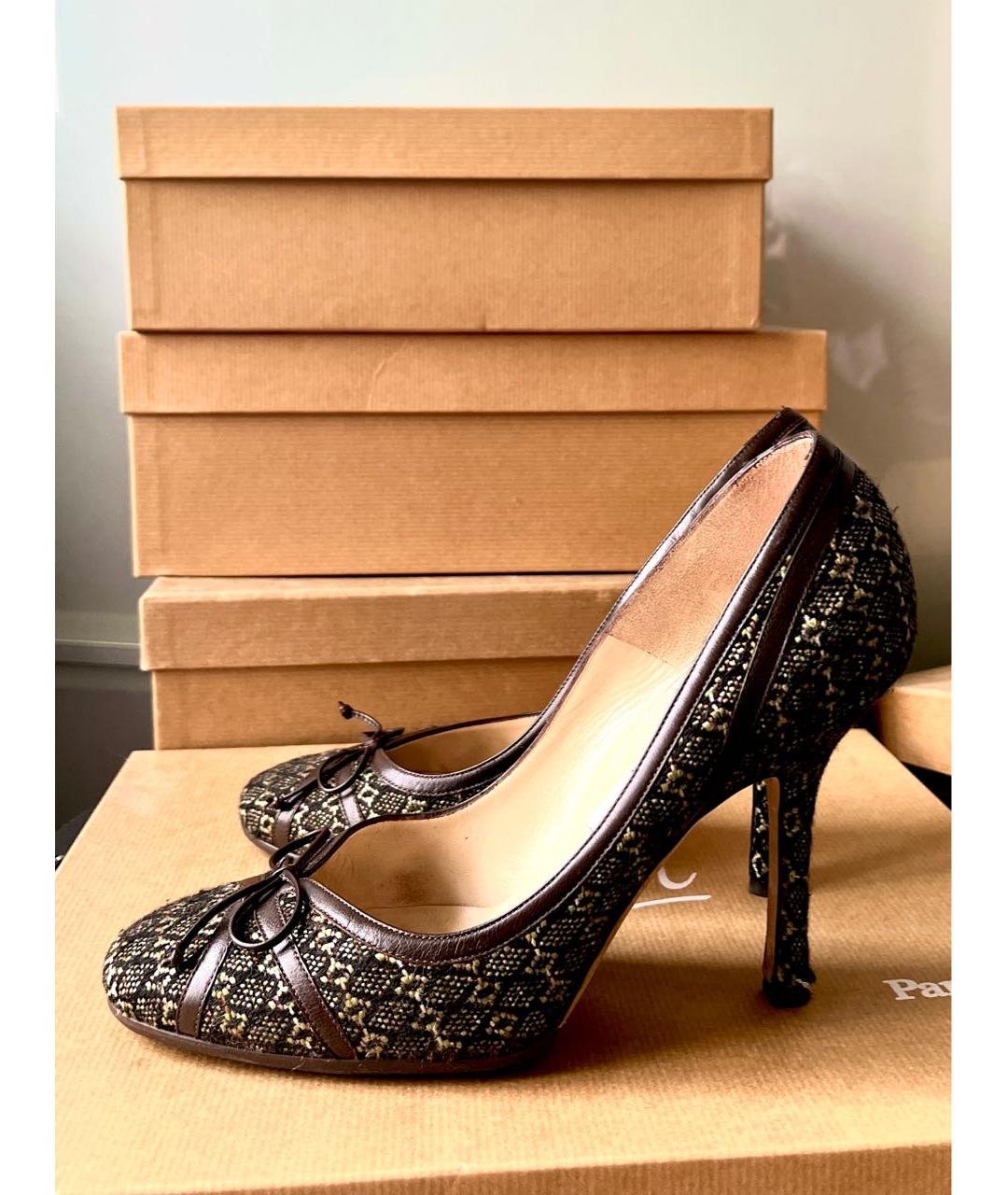 JIMMY CHOO Коричневые текстильные туфли, фото 3