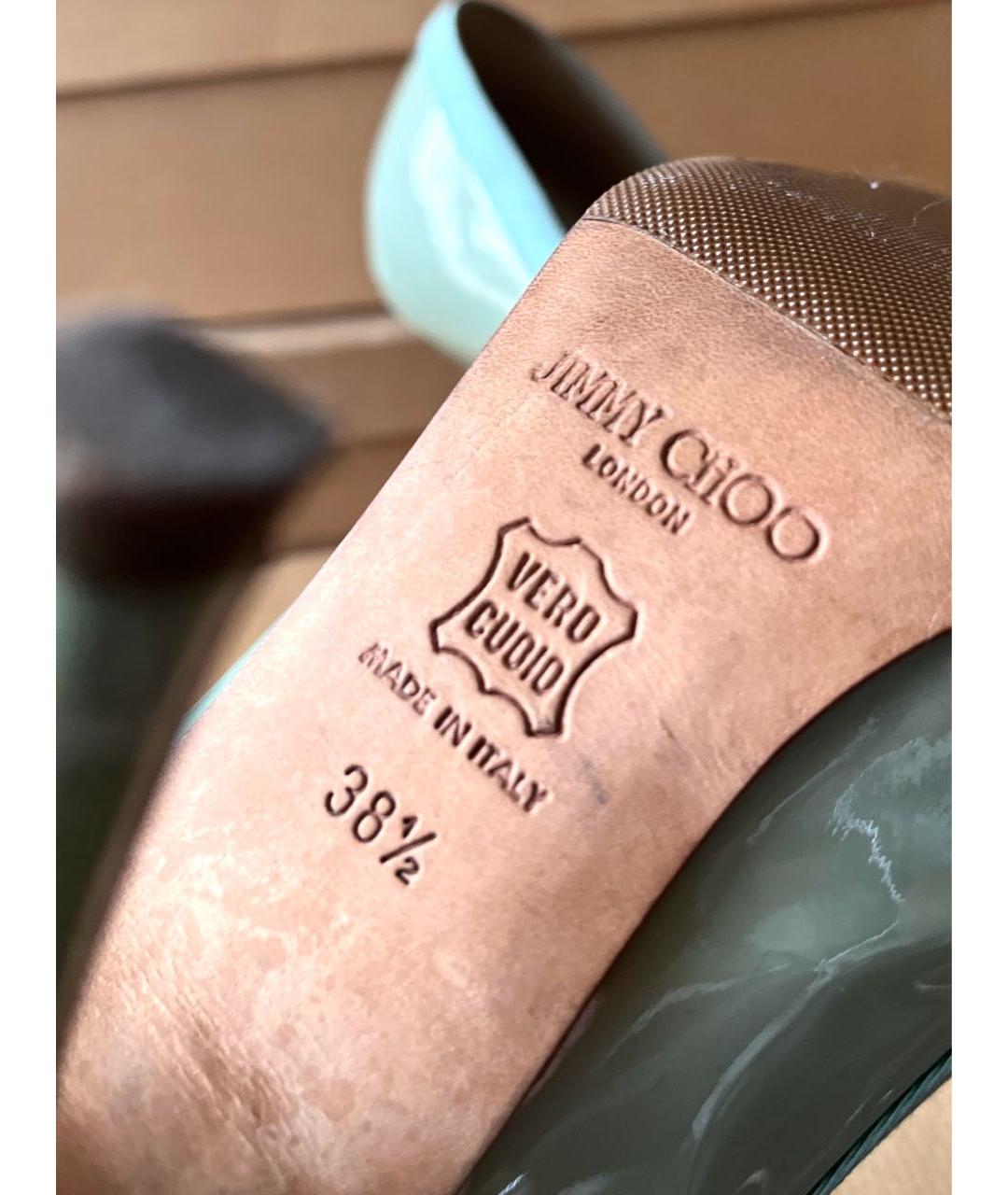 JIMMY CHOO Бирюзовые туфли из лакированной кожи, фото 6
