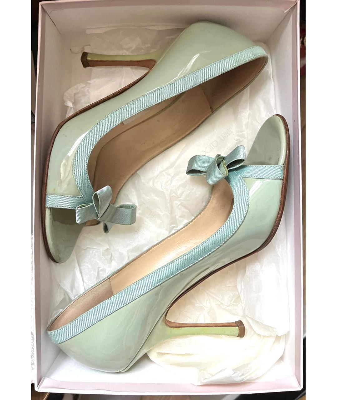 JIMMY CHOO Бирюзовые туфли из лакированной кожи, фото 9