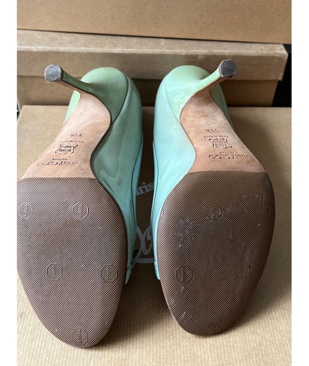 JIMMY CHOO Бирюзовые туфли из лакированной кожи, фото 7