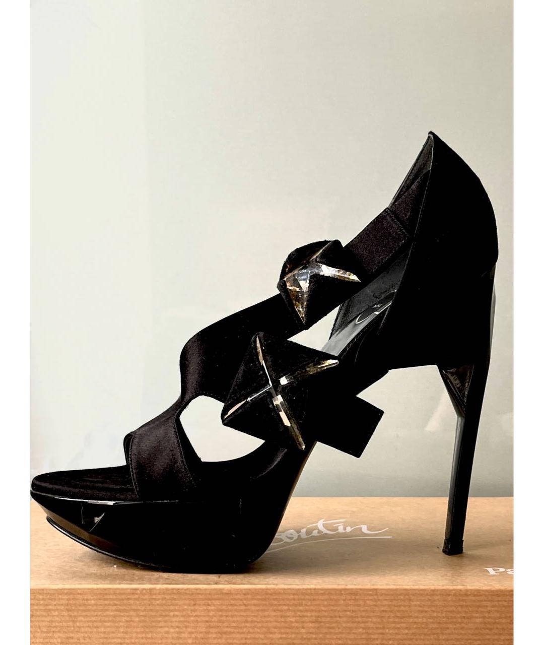 ROGER VIVIER Черные текстильные босоножки, фото 9